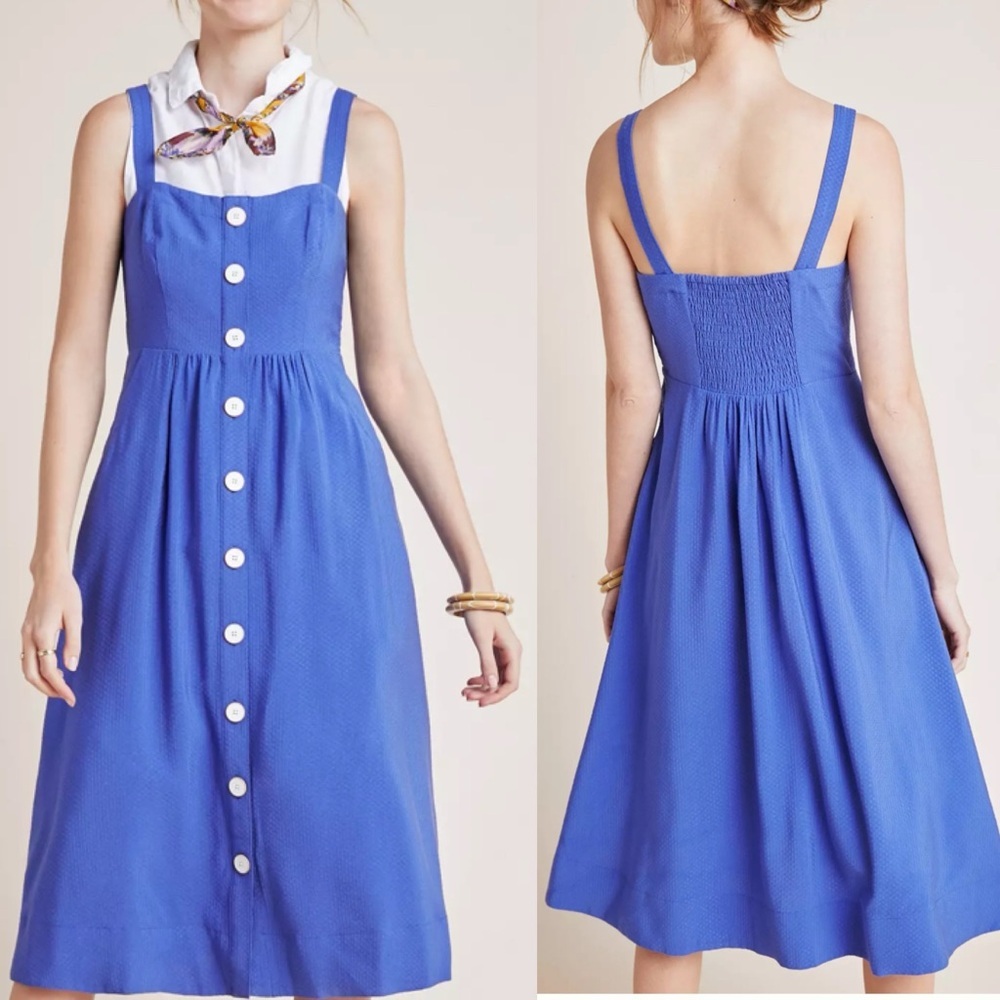 Maeve Anthropologie Rosemary Blue Sun Dress